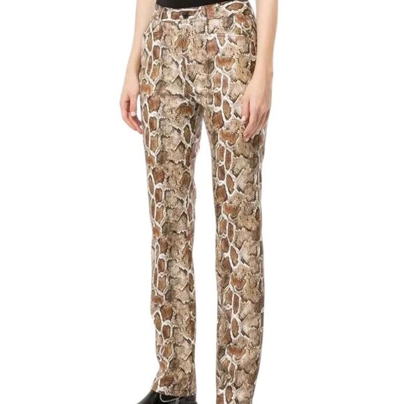 Proenza Schouler White Label Snake-Print Straight-Leg Trousers - Picture 2 of 8
